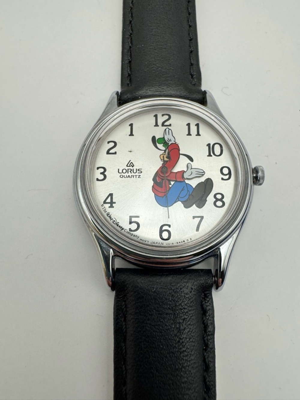 Rare Vintage Seiko by Lorus Backwards Disney Goofy Watch Leather Never Worn 16R
